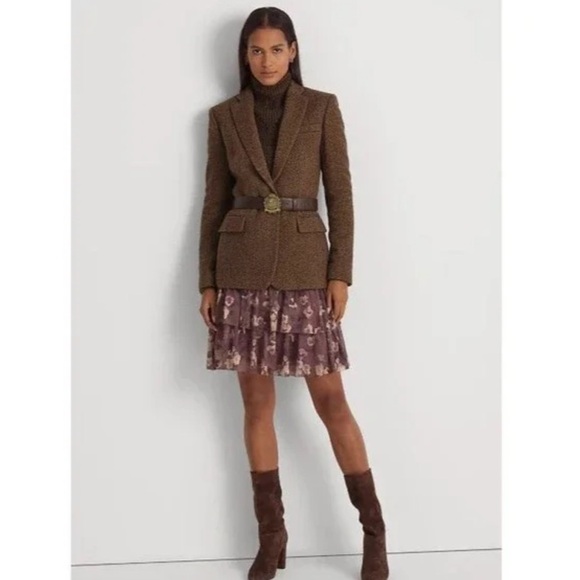 NWT Lauren Ralph Lauren Floral Crinkle Georgette Tiered Skirt - Picture 16 of 16